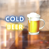Autocollant Pour Fenêtre Station d'essence Cold Beer (Feuille 2)