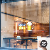 Autocollant Pour Fenêtre Station d'essence Cold Beer (Fenêtre de café)