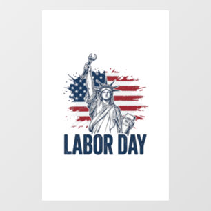 Autocollant Pour Fenêtre Statue de la Liberté Fête du Travail Design Patrio