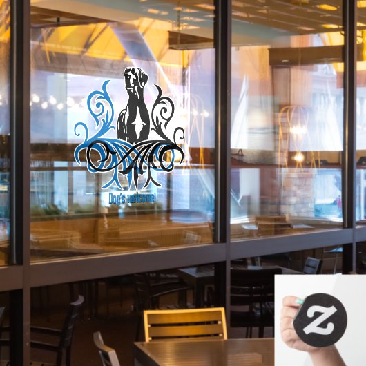 Autocollant Pour Fenêtre Sticker à graisse florale / Clin (Fenêtre du restaurant)