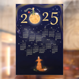 Autocollant Pour Fenêtre Sticker Calendrier 2025 Le calendrier Little Princ