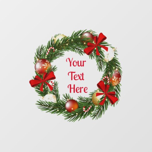 Autocollant Pour Fenêtre Sticker de couronne de Noël personnalisé pour fenê (Feuille)