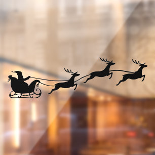 Autocollant Pour Fenêtre Sticker de fenêtre de Noël père Noël Sleigh & Rein