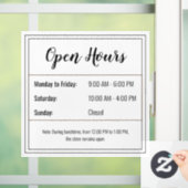 Autocollant Pour Fenêtre Sticker Heures d'ouverture : Customisez votre prog (Maison)