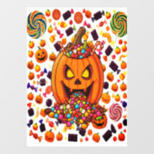 Autocollant Pour Fenêtre Stickers Halloween Citrouilles brillants (Feuille)
