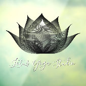 Autocollant Pour Fenêtre Studio de Yoga Unique Moderne de Lotus Blanc & Noi (Feuille 3)