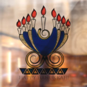 Autocollant Pour Fenêtre Style Art Nouveau Hanoukka Menorah (Feuille 2)