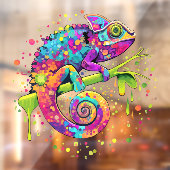 Autocollant Pour Fenêtre Style d'aquarelle des teintures Chameleon (Feuille 2)