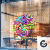 Autocollant Pour Fenêtre Style d'aquarelle des teintures Chameleon (Fenêtre de café)
