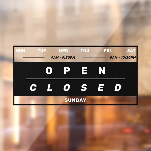 Autocollant Pour Fenêtre Style de calendrier Heures d'ouverture de l'entrep (Feuille 2)