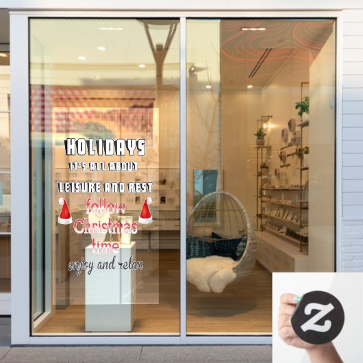 Autocollant Pour Fenêtre Suivre l'heure de Noël Clôture de fenêtre (Vitrine du magasin)