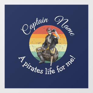Autocollant Pour Fenêtre Sunset Rum Skeleton Party Pirate