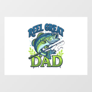 Autocollant Pour Fenêtre Super Papa Pêche à la Bass Conception Vectorielle