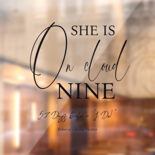 Autocollant Pour Fenêtre Sur un nuage 9 calligraphie enterrement de vie de  (Feuille 2)