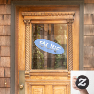 Autocollant Pour Fenêtre Surf bleu inclinaison ovale opaq fenêtre agrafe