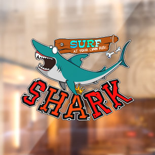 Autocollant Pour Fenêtre Surf with the shark