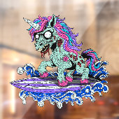 Autocollant Pour Fenêtre Surfer Unicorn Zombie (Feuille 2)