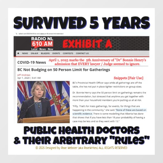 Autocollant Pour Fenêtre Survécu 5 ans par RoseWrites cling fenêtre (Feuille)