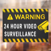 Autocollant Pour Fenêtre Surveillance vidéo 24 heures (Feuille 2)