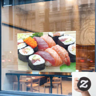 Autocollant Pour Fenêtre Sushi Japonais Alimentation asiatique Raw Sashimi 