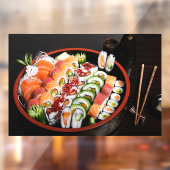 Autocollant Pour Fenêtre Sushi Poisson Riz Japonais Thon Sashimi (Feuille 2)
