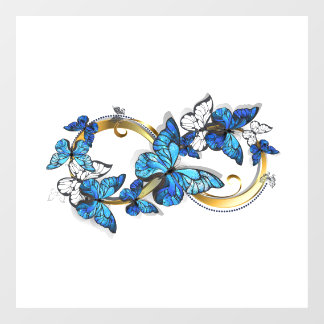Autocollant Pour Fenêtre Symbol Infinity of Blue Morpho Butterflies