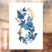 Autocollant Pour Fenêtre Symbol Infinity of Blue Morpho Butterflies (Feuille 2)