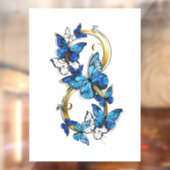 Autocollant Pour Fenêtre Symbol Infinity of Blue Morpho Butterflies (Feuille 2)