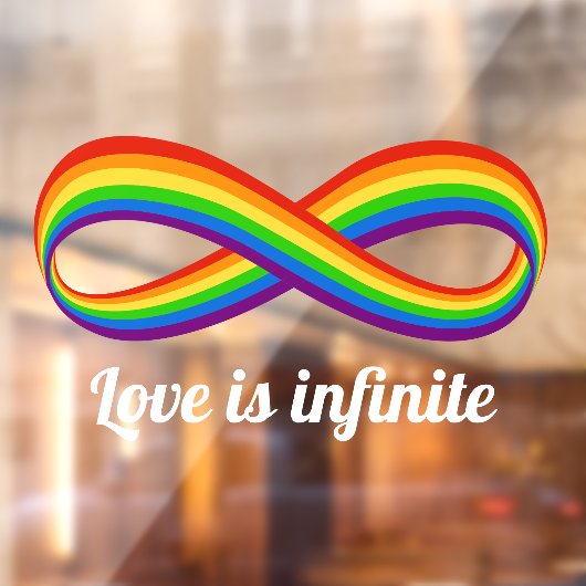 Autocollant Pour Fenêtre Symbole d'amour infini Rainbow Cool Infinity Pride (Feuille 2)