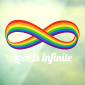 Autocollant Pour Fenêtre Symbole d'amour infini Rainbow Cool Infinity Pride (Feuille 3)