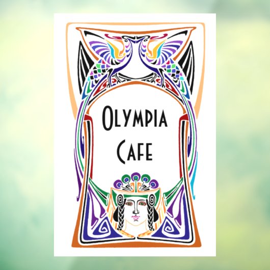 Autocollant Pour Fenêtre Symbole de café Art nouveau (Feuille 3)