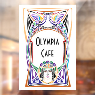 Autocollant Pour Fenêtre Symbole de café Art nouveau