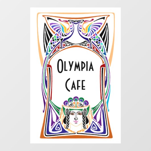 Autocollant Pour Fenêtre Symbole de café Art nouveau (Feuille)