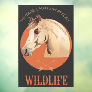 Autocollant Pour Fenêtre Symbole de tête de cheval du Cabine Vintage de la