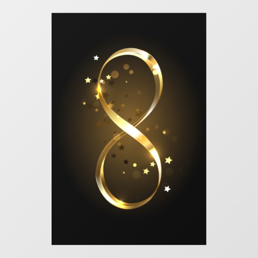 Autocollant Pour Fenêtre Symbole d'infini doré (Feuille)