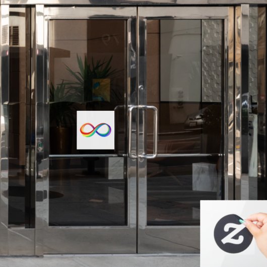 Autocollant Pour Fenêtre Symbole d'infinité arc-en-ciel stratifié (Porte de bureau)