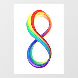 Autocollant Pour Fenêtre Symbole d'infinité arc-en-ciel stratifié