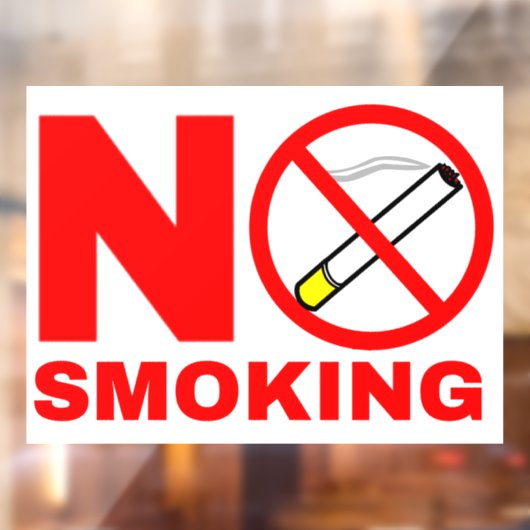 Autocollant Pour Fenêtre Symbole d'interdiction de fumer (Feuille 2)