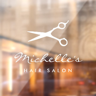 Autocollant Pour Fenêtre Symbole du logo du salon de coiffure professionnel