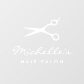 Autocollant Pour Fenêtre Symbole du logo du salon de coiffure professionnel (Feuille)
