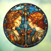 Autocollant Pour Fenêtre Symbole Gemini Zodiac Faux Vitre Tiré Clouer la fe (Feuille 3)