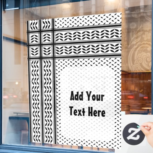 Autocollant Pour Fenêtre Symbole Keffiyeh de la Palestine Motif de résistan (Fenêtre de café)