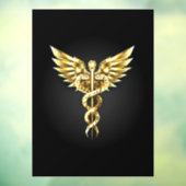 Autocollant Pour Fenêtre Symbole Polygonal Or Caduceus (Feuille 3)