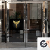 Autocollant Pour Fenêtre Symbole Polygonal Or Caduceus (Porte de bureau)