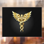Autocollant Pour Fenêtre Symbole Polygonal Or Caduceus (Feuille 2)