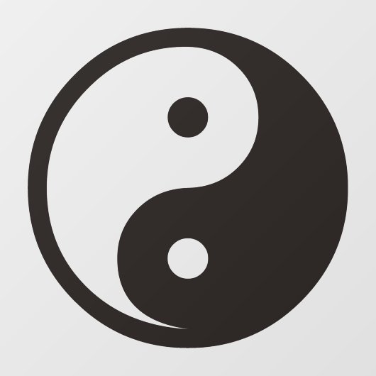 Autocollant Pour Fenêtre Symbole Yin Yang - tatouage solide (Feuille)