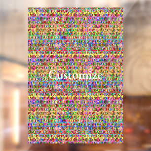 Autocollant Pour Fenêtre Symboles de paix multicolores motif Thunder_Cove