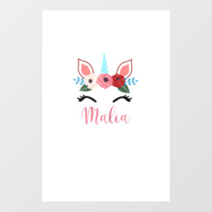 Autocollant Pour Fenêtre T-Shir Magique Fleur Licorne Mignonne Malia Pour F