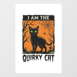 Autocollant Pour Fenêtre T-Shirt avec Gravure Vintage pour Halloween Chat E