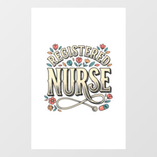 Autocollant Pour Fenêtre T-shirt avec typographie florale vintage pour infi